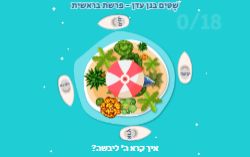 משחק שטים בגן עדן קולעים כדור אל הסירה - פרשת בראשית